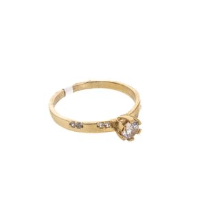 ANILLO COMPROMISO CON ZIRCONES 18K