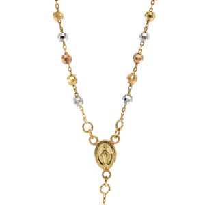 CADENA ROSARIO 3 TONOS 18K