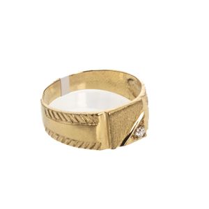 ANILLO PLACA CON ZIRCON 18K