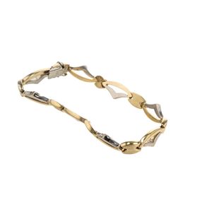 PULSERA 2 TONOS SATINADA 18K