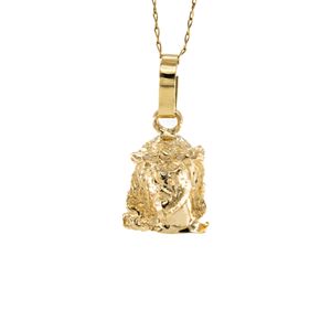 DIJE CRISTO ALTO RELIEVE CON ZIRCONES 18K