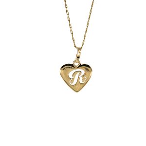 DIJE CORAZON LETRA R 18K