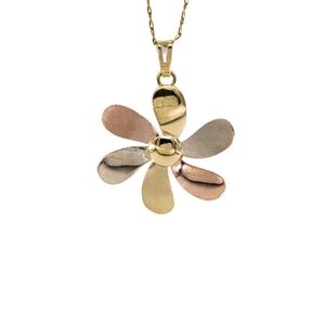 DIJE FLOR 3 TONOS 18K