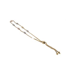 PULSERA CON BOLITAS 3 TONOS 18K
