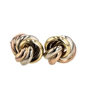 ARETES TOPOS 3 TONOS 18K