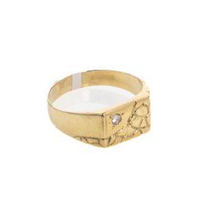 ANILLO PLACA CON ZIRCON 18K