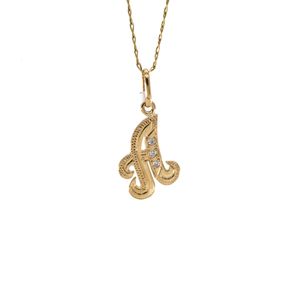 DIJE LETRA A CON ZIRCONES 18K