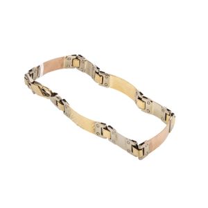 PULSERA PLACA 2 TONOS 18K