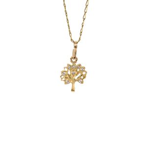 DIJE ARBOL CON ZIRCONES 18K