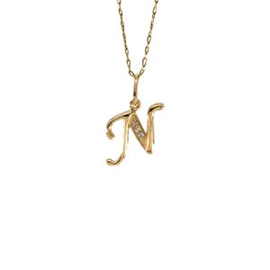 DIJE LETRA N CON ZIRCONES 18K