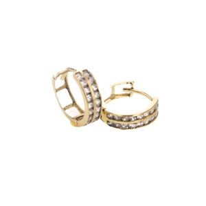 ARETES ARGOLLAS CON ZIRCONES 18K