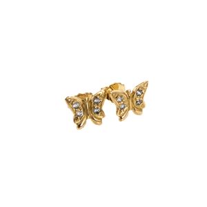 ARETES TOPOS MARIPOSAS CON ZIRCONES 18K