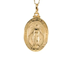 DIJE OVALADO VIRGEN 18K