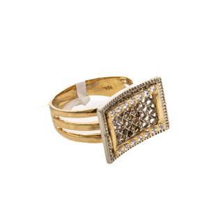 ANILLO PLACA CON ZIRCONES 18K