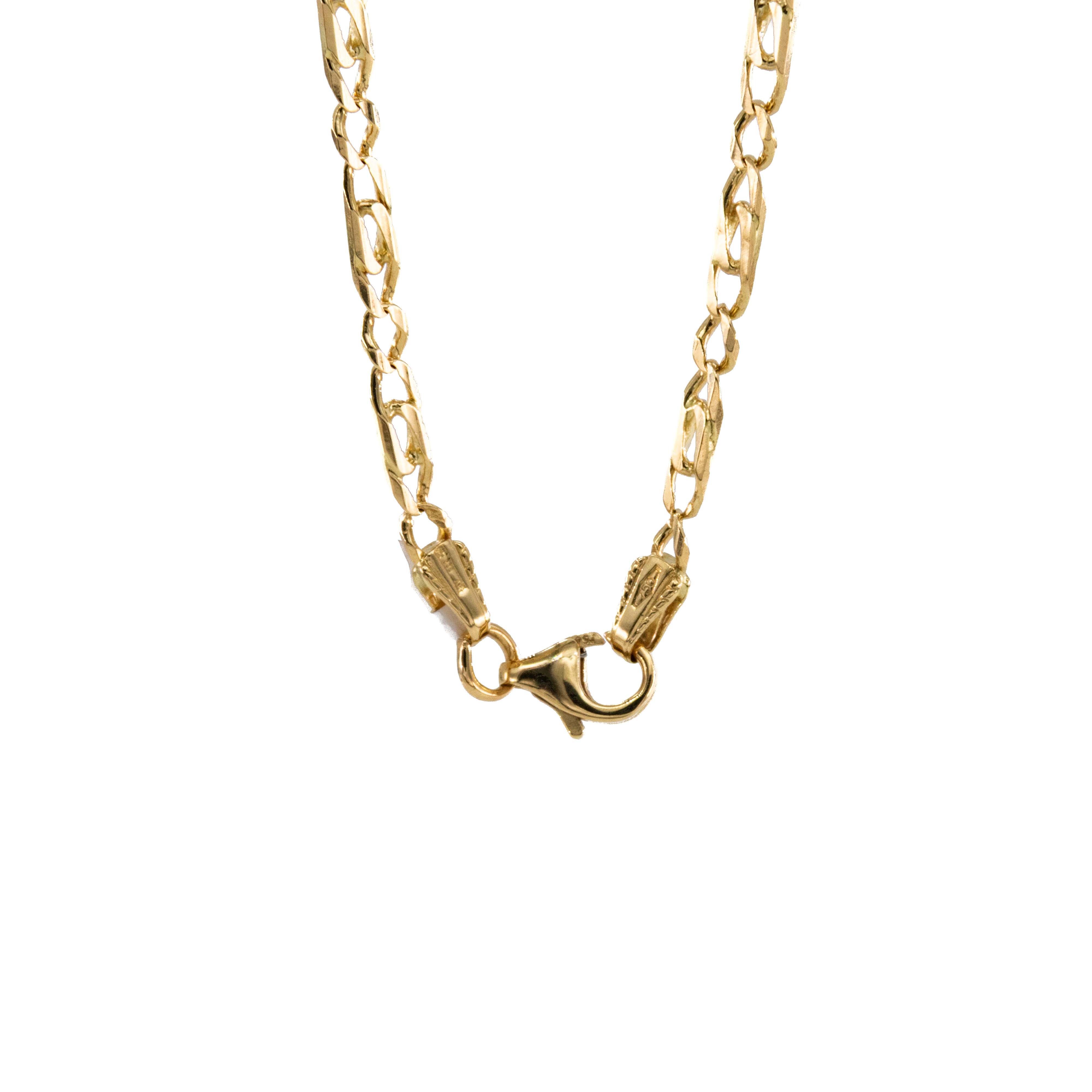 CADENA OJO DE PAJARO ALTERNADA 18K