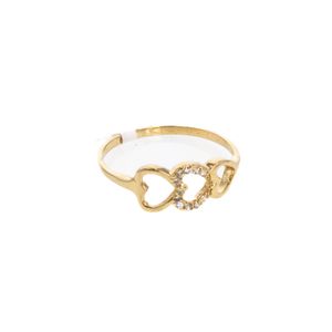 ANILLO CORAZONES CON ZIRCONES 18K