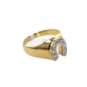 ANILLO HERRADURA CON ZIRCONES 18K