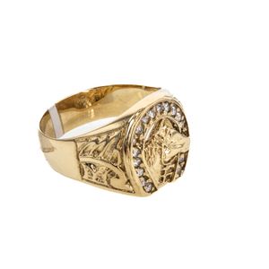 ANILLO HERRADURA CON ZIRCONES 18K