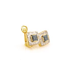 ARETES CORTOS PIEDRAS 18K