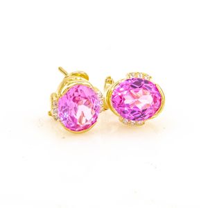 ARETES CORTOS PIEDRAS 18K
