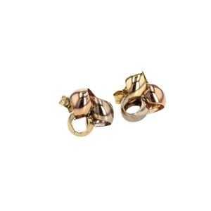 ARETES TOPOS 3 TONOS 18K
