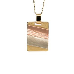 DIJE PLACA 3 TONOS 18K