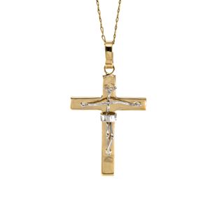 DIJE CRUCIFIJO 2 TONOS 18K