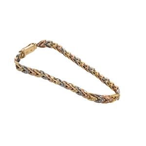 PULSERA 3 TONOS CON ZIRCONES 18K