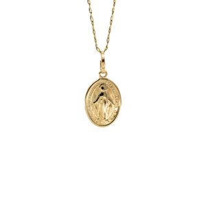 DIJE OVALADO VIRGEN 18K