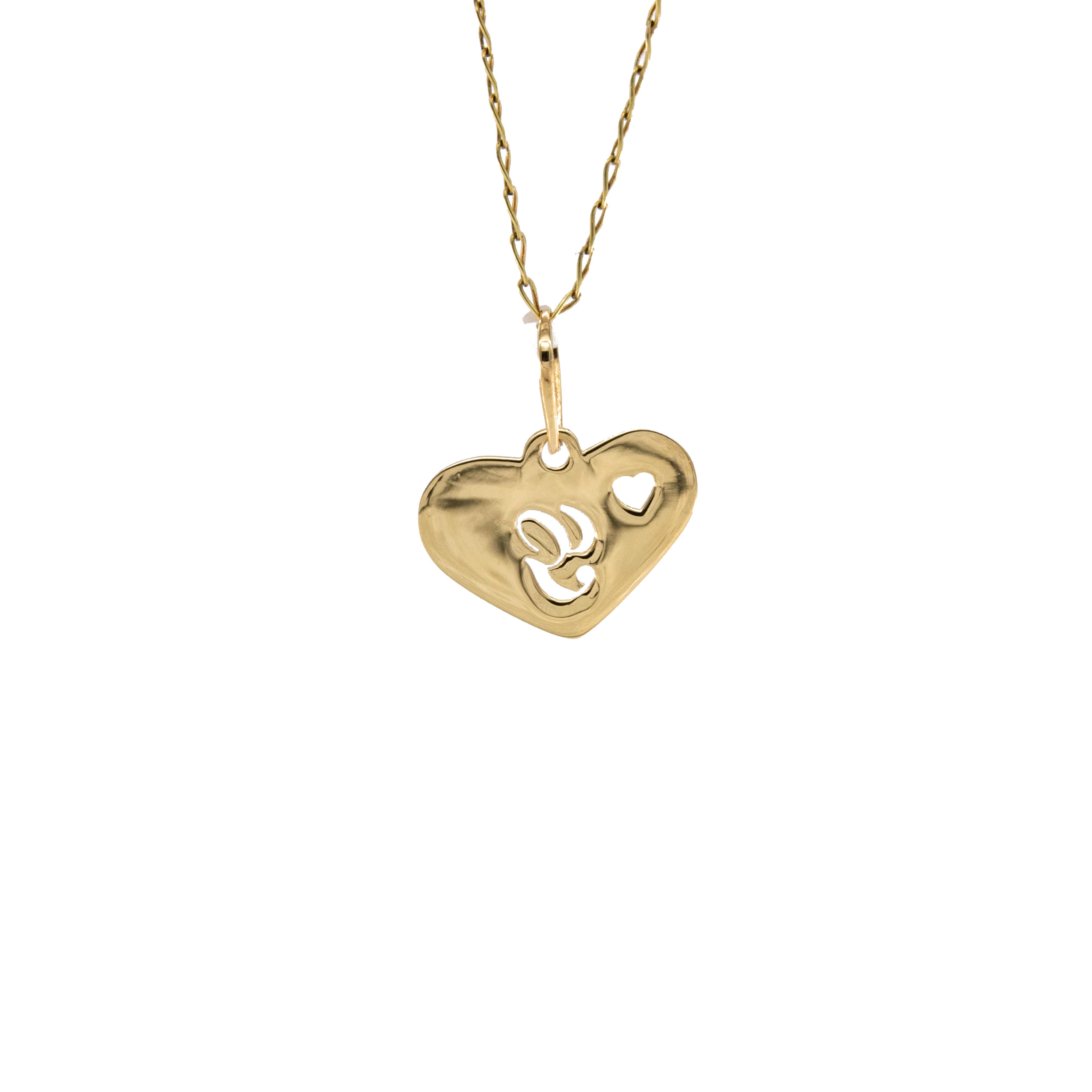 DIJE CORAZON LETRA G 18K