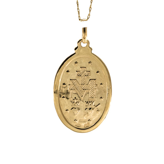 DIJE OVALADO VIRGEN 18K